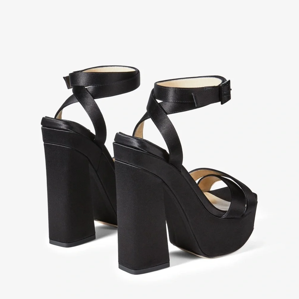 Jimmy Choo Gaia 140 Platform heeled sandals sz 37.5 - Picture 8 of 16